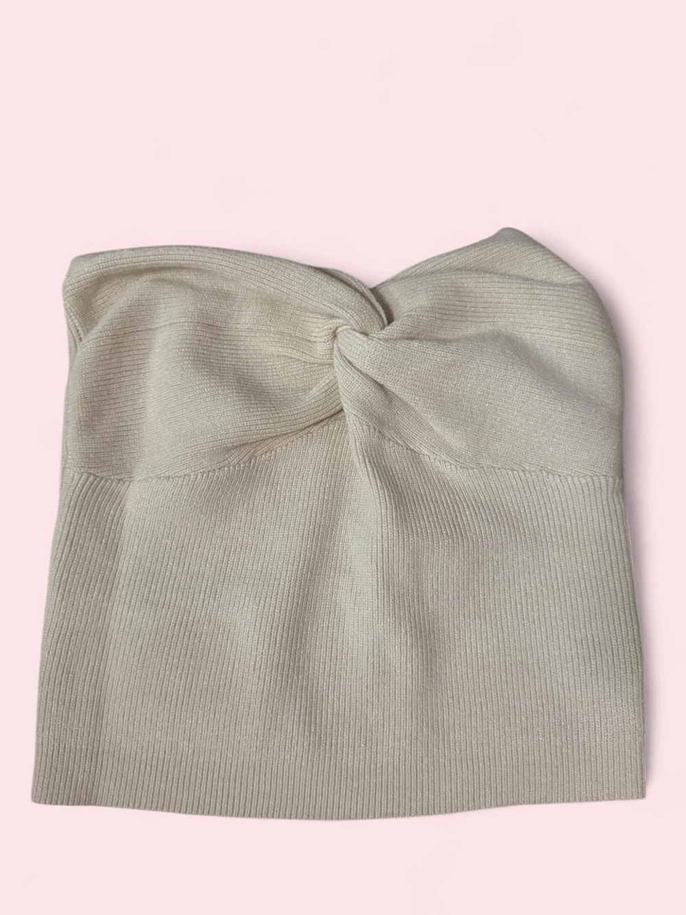 Cream ribbed tube top